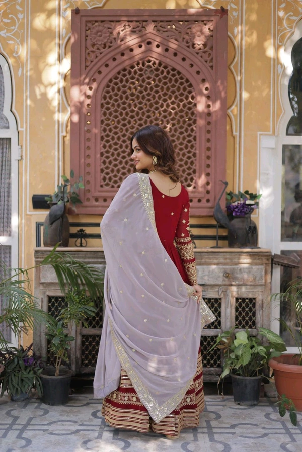 Antique Fashion 1 New Designer Gown With Dupatta  - 2XL