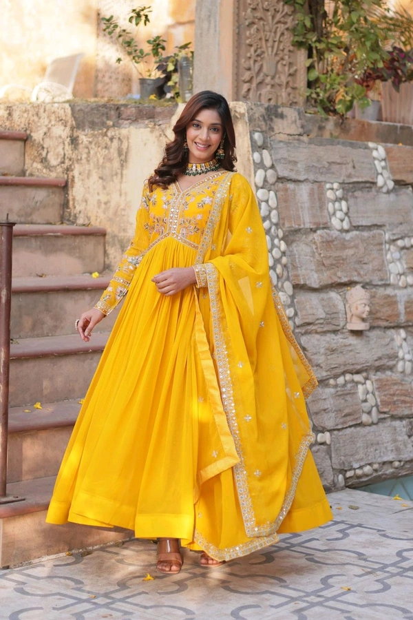 Antique Fashion 1 Alia Cut Gown With Dupatta  - colour 2, L