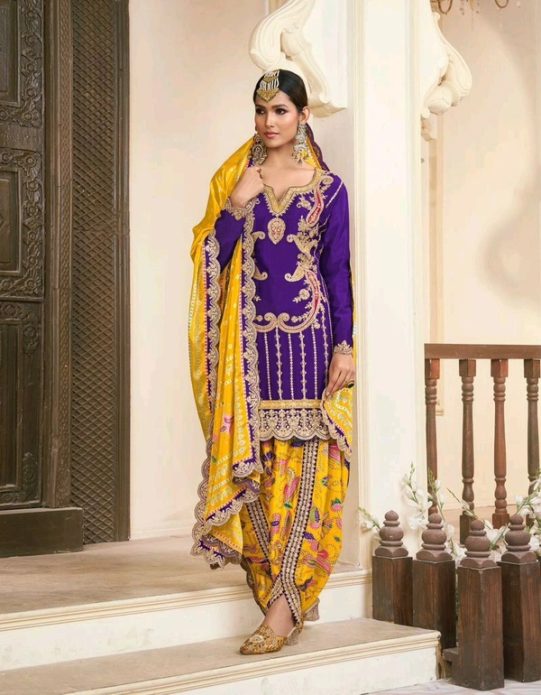 Antique Fashion 1 Kurti Pant Duppta Collection  - colour 1, XL