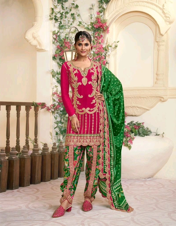 Antique Fashion 1 Kurti Pant Duppta Collection  - colour 2, M