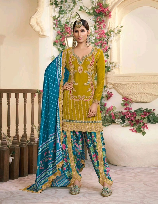 Antique Fashion 1 Kurti Pant Duppta Collection  - colour 3, M