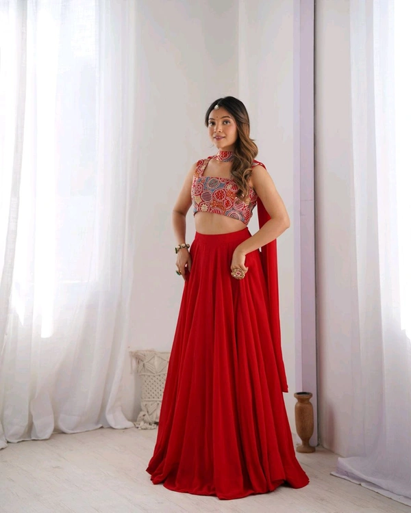 Antique Fashion Designer Lehengas - XL, Red