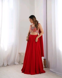 Antique Fashion 1 Designer Lehengas - L, Red