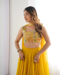 Antique Fashion 1 Designer Lehengas - Xs, yellow