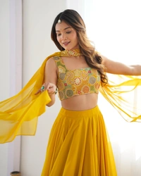 Antique Fashion 1 Designer Lehengas - 2XL, yellow