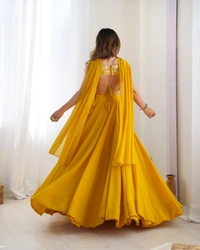 Antique Fashion 1 Designer Lehengas - XL, yellow