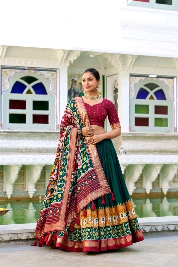 Antique Fashion 1 Presenting a perfectly blended Tussar Silk lehenga for festive season to charm your look  - Cyprus, Stitched Blouse