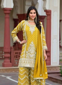 Antique Fashion 1 Kurti plazo Set  - S, Corn