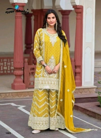 Antique Fashion 1 Kurti plazo Set  - M, Corn
