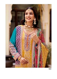 Antique Fashion 1 pakistani Suit  - S, Yellow Orange