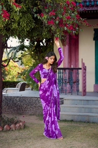 Antique Fashion 1 chiffon saree - Purple