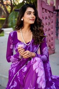 Antique Fashion 1 chiffon saree - Purple