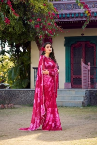 Antique Fashion 1 chiffon saree - pink