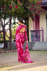 Antique Fashion 1 chiffon saree - pink