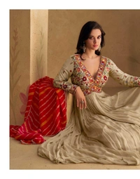 Antique Fashion 1 Beautiful Aliya Cut Gown With Duppta  - Xl