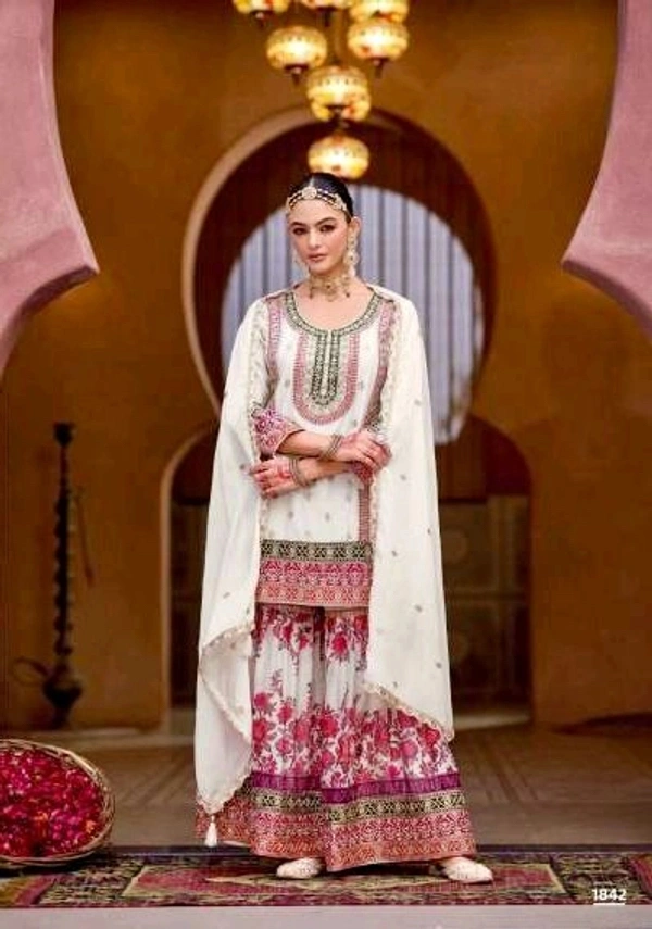 Antique Fashion 1 Kurti Plazo Set  - L