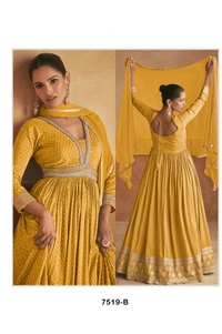 Antique Fashion 1 Beautiful Aliya Cut Gown With Duppta  - L, Colour 1