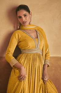Antique Fashion 1 Beautiful Aliya Cut Gown With Duppta  - Xl, Colour 1