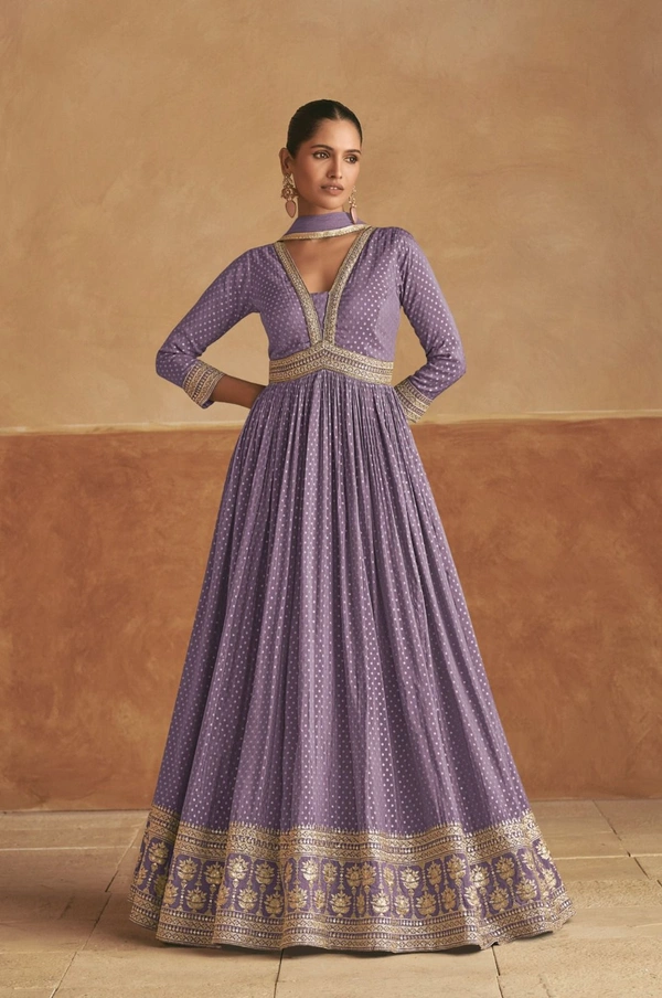 Antique Fashion 1 Beautiful Aliya Cut Gown With Duppta  - M, Colour 2