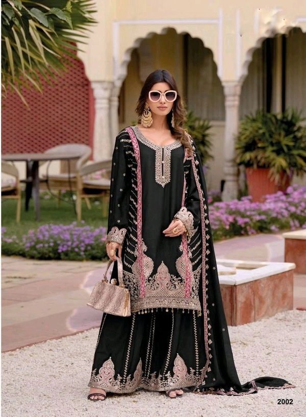 Antique Fashion 1 Kurti Plazo Set - Xxl, Black