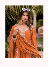 Antique Fashion 1 Kurti Plazo Set - L, Flamingo