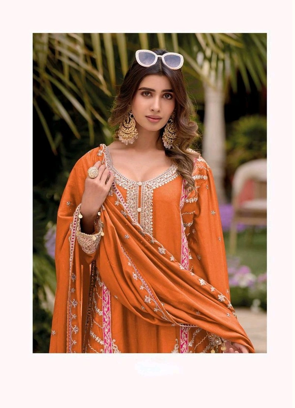 Antique Fashion 1 Kurti Plazo Set - L, Flamingo