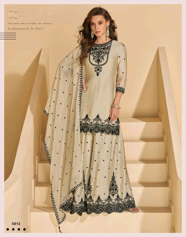 Antique Fashion 1 Kurti Plazo Set - Sisal, Xl