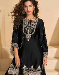 Antique Fashion 1 Kurti Plazo Set - Black, L