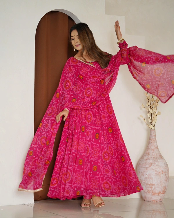Antique Fashion 1 Anarkali Gown Collection  - S, pink