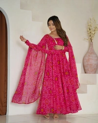 Antique Fashion 1 Anarkali Gown Collection  - 3XL, pink