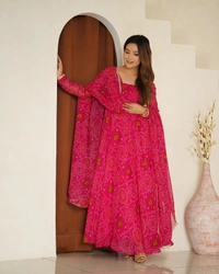 Antique Fashion 1 Anarkali Gown Collection  - 3XL, pink