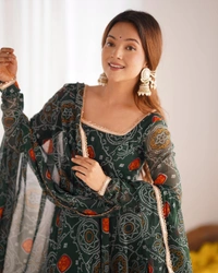 Antique Fashion 1 Anarkali Gown Collection  - Xs, green