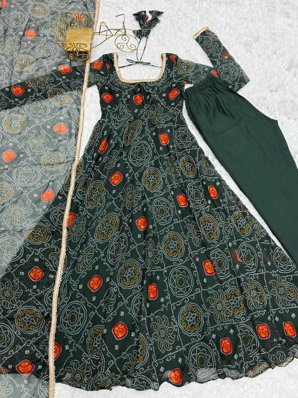 Antique Fashion 1 Anarkali Gown Collection  - M, green