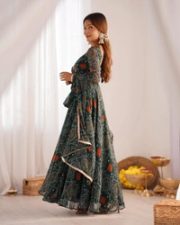 Antique Fashion 1 Anarkali Gown Collection  - XL, green