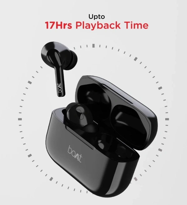 Boat Airdopes 161 With ASAP Charge 10,mm Drivers And 17 Hours Playback Bluetooth Headset (Pebble Black, True Wireless)  - bold blue,black,white