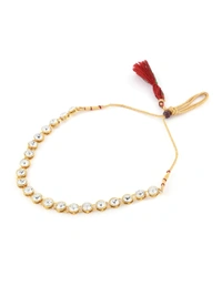 Zaveri Pearls Gold-Plated Studded Ethnic Jewellery Set - no color