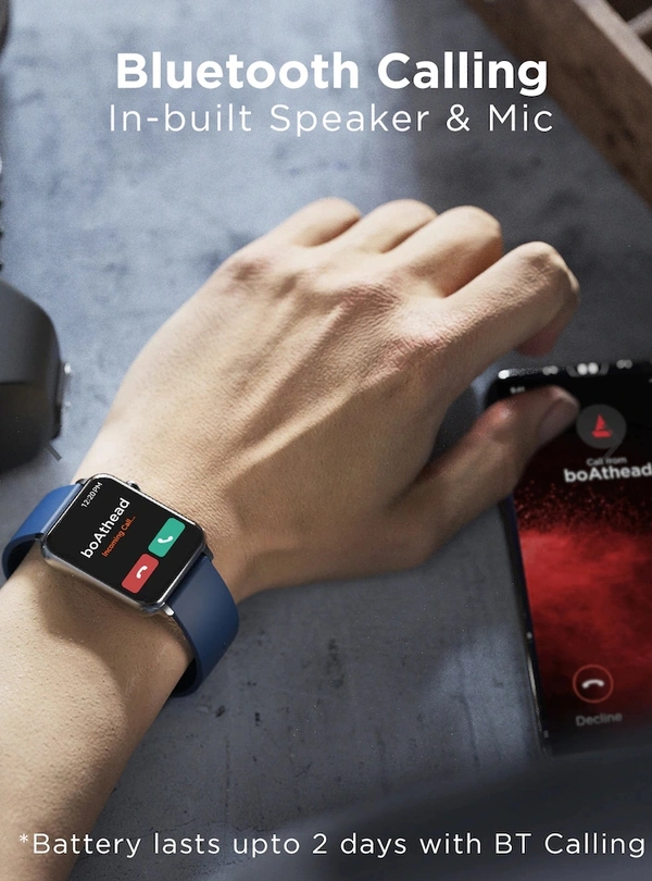 boAt Strom Call 1.69 Inch HD Display With Bluetooth Calling Smart Watch - Blue Stone, Onesize