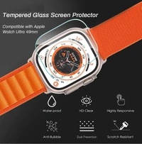 miZi Tempered Glass Guard For Apple Watch Ultra 49mm  - Yellow Orange