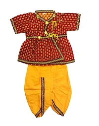 PK HUB Baby Boys Cotton Traditional half Sleeve Rajasthani Dress with Dhoti and Santa Claus Dress (pack of 2) - 6-12 months
