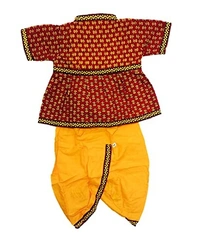 PK HUB Baby Boys Cotton Traditional half Sleeve Rajasthani Dress with Dhoti and Santa Claus Dress (pack of 2) - 6-12 months
