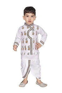 PK HUB Boy's Cotton Kurta With Platting Dhoti and Santa Claus Dress Combo (PACK OF 2) - 6-12month