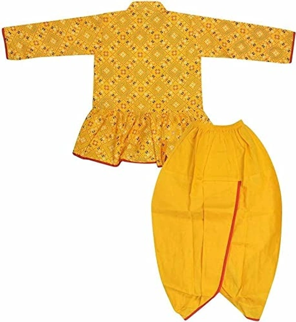 PK HUB Boy's Cotton Full Sleeve Rajasthani Angrakha Dress with Dhoti - 6-12month