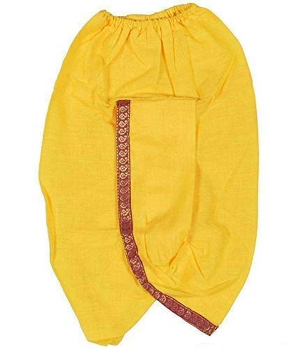 PK HUB® Krishna Kids Ethnic wear Costume in Cotton Fabric,Krishna Dress (Pack of 8 - Kurta, Dhoti, Bansuri, Mor Pankh, Mukut, Bandhni, Kundal, Mala) - 12-18month
