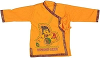 PK HUB® Krishna Dress Costume | Kids Cotton Yellow Krishna Style Kurta & Dhoti| Janamastami Special | Bal Gopal Dress for Baby Girls & Boys | Morepankh Printed Design - 2-3year