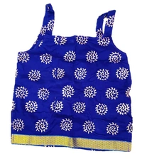 PK HUB® Baby Girl's Cotton Readymade Printed Lehenga Choli,Cute Gold print - 1-2 year, blue