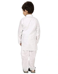 PK HUB Kids White Cotton Kurta Pyjama Set - 11-12 YEAR, WHITE