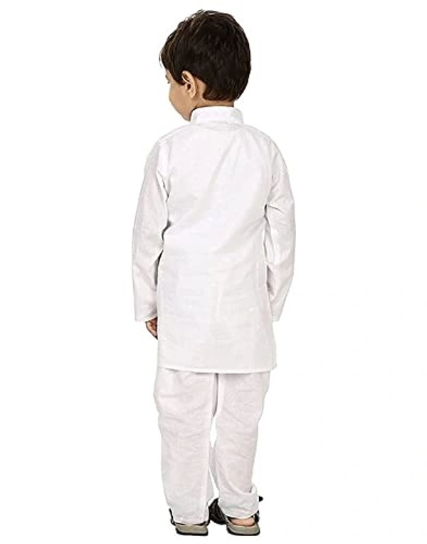 PK HUB Kids White Cotton Kurta Pyjama Set - 11-12 YEAR, WHITE