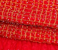 PK HUB®Women's Silk Gadhchola Bandhani Saree Rajasthani Bandhej With Zari Checks Saree With Blouse and Washable - RED