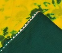 Women Chiffon Tye N Dye Saree With Blouse Piece - YELLOW&GREEN