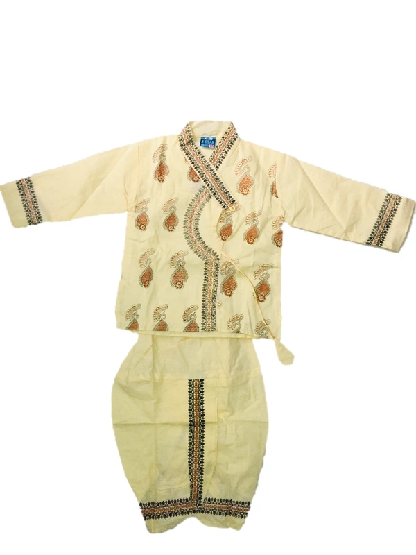 Boys Festive & Party Dhoti & Kurta Set  (Cream Pack of 1) - 3Y - 4Y